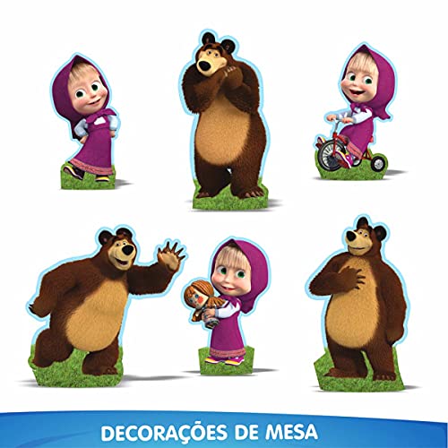Festa Fácil Masha e o Urso simples EVA Com Painel + 38 Peças