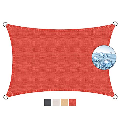 Aibingbao Toldo Parasol 3x3m Protección UV 95%, Toldos IKEA Impermeable, para Exteriores, jardín, Rojo