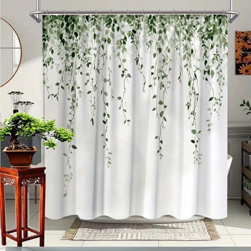 Rideau de douche anti éclaboussures eucalyptus pour sol sec et propre