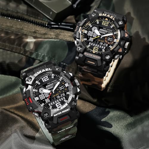 findtime Relojes de hombre reloj digital militar para hombre camuflaje reloj de pulsera deportivo 5ATM resistente al agua al aire libre reloj táctico 12/24H LED cronómetro resistente a los golpes - Imagen 4