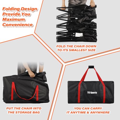 LANMOUNTAIN Portable Soccer Bench–5 Seat Folding Team Chair with 7 Individual Storage Pouches–Sideline Seating for Soccer,Baseball,Camping, Folding Bench,Black by LANMOUNTAIN - Image 5