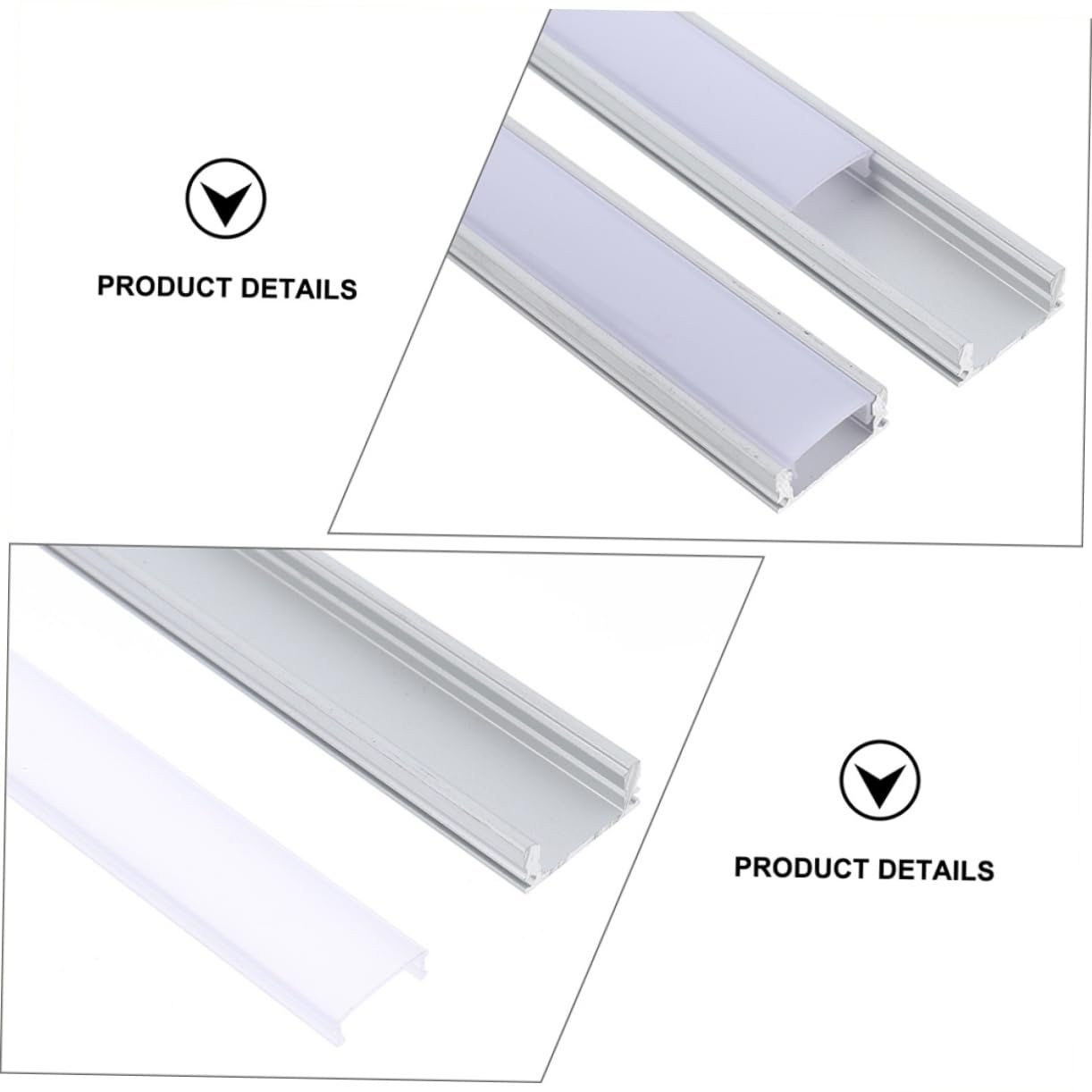 8sets Led Channel Kit u Shape Aluminum Housing Track for Strip Lights Easy Installation Diffuser for Lighting Decor