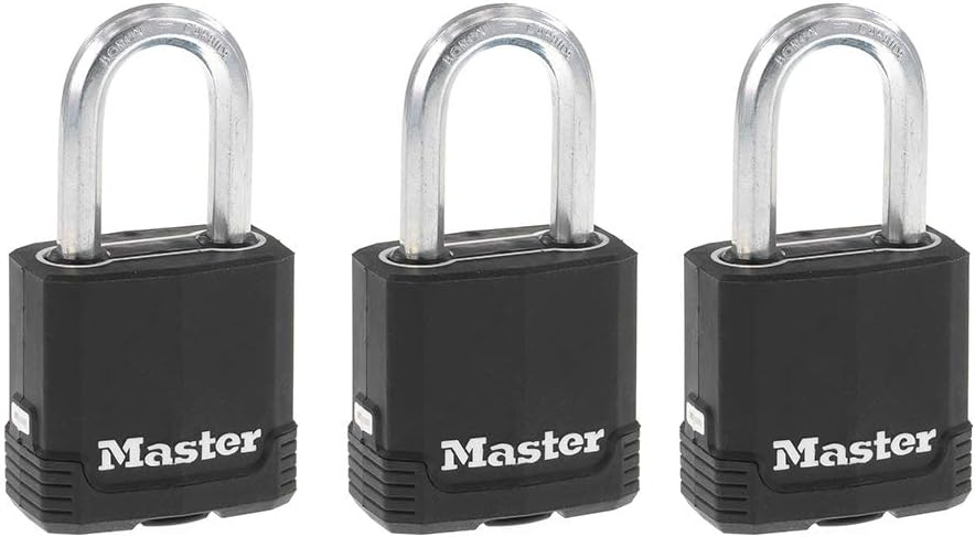 Master Lock M115XTRILF Magnum Ağır Hizmet Tipi Anahtarlı Dış Mekan Asma Kilit, 3'lü Paket Anahtarlı-Aynı