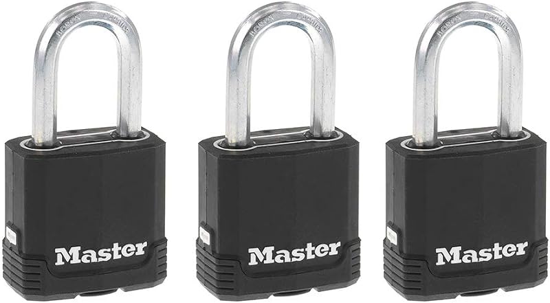 Candado para exteriores Master Lock Magnum, candado con llave de alta resistencia, paquete de 3 M115XTRILF