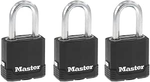 Master Lock Magnum Outdoor Padlock Heavy Duty Keyed Lock, 3-Pack M115XTRILF