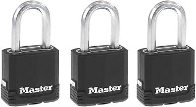 Master Lock M115XTRILF Magnum Ağır Hizmet Tipi Anahtarlı Dış Mekan Asma Kilit, 3'lü Paket Anahtarlı-Aynı