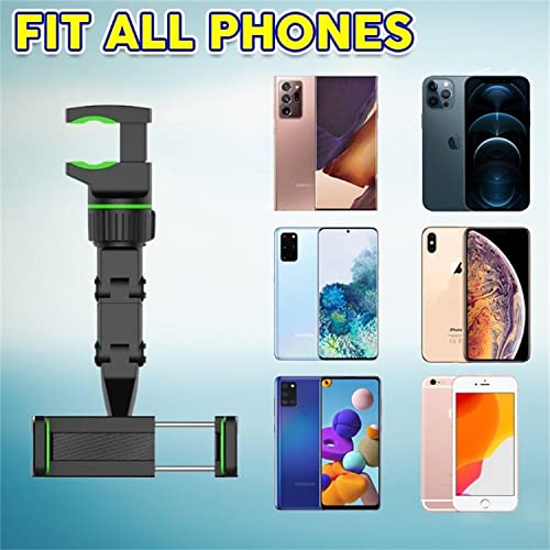 360° Car Rearview Mirror Mount Stand Holder For Cell Phone And Gps, 2023 New Universal Adjustable Phone Holder, Can Be Fixed And Adjusted Automobile Cradles, Suitable For All Phone Models (Green) #TOP3