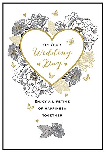 Piccadilly Greetings Modern Wedding Card Wedding - 7 x 5 inches A11725