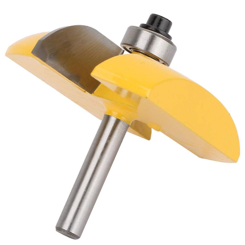 Set di 3 punte per fresa con gambo da 1/4", telaio per la lavorazione del legno, porta in vetro, guida reversibile e stile + punta per fresa per pannello rialzato, in carburo cementato, per legno