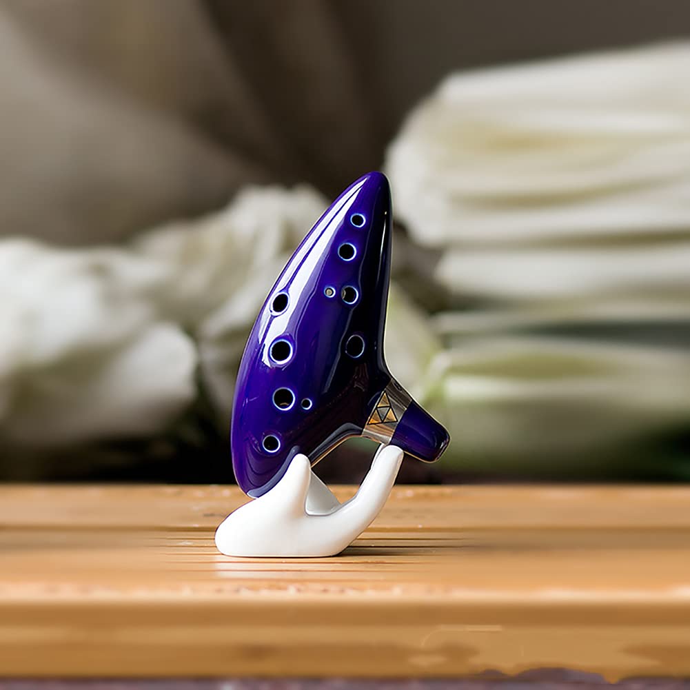 Ocarina of Time The Legend of Zelda 12 fori Flauto C Contralto Strumento musicale in ceramica Ocarina Legend of Zelda per bambini Adulti Antiquariato Leggio e custodia per libri di musica