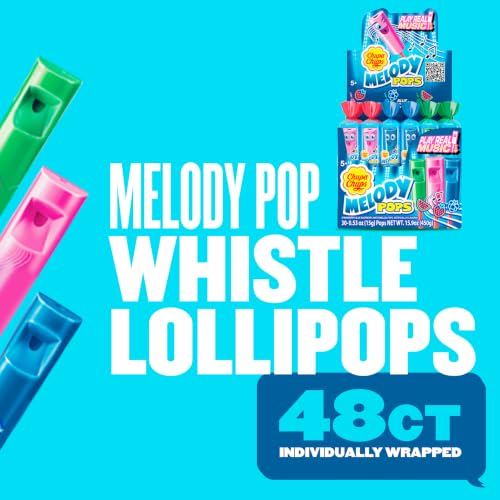 Chupa Chups Melody Pops, Whistle Lollipops, Assorted Flavors, 30 Count, 15.9 oz - image 5