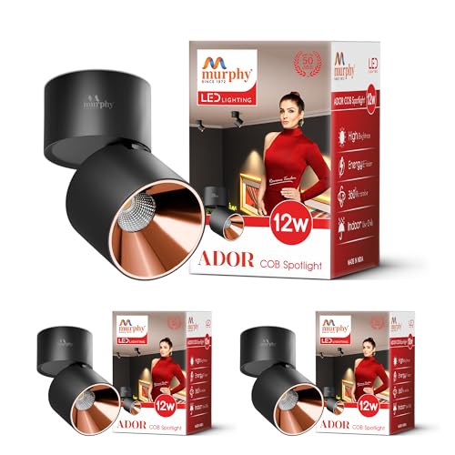 Image of Murphy Ador 12W LED Surface COB Spot Light Rose Gold Reflector | Natural White 4000K | 360 Rotatable & 90 Adjustable | Aluminium Body | BIS Approved | 2 Year Warranty |Pack of 3
