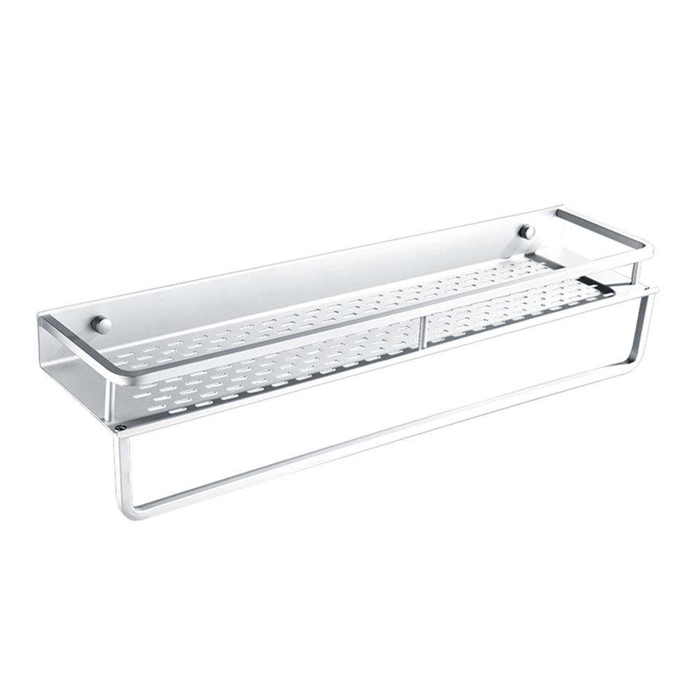 Estante de especias montado en la pared, estante de cocina multifuncional, nizer de aluminio que ahorra espacio con varilla, sin óxido, fuerte capacidad de carga, plateado, 40 x 11,5 x 4 cm