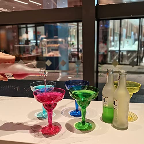 48 Pack Plastic Margarita Glasses Cups - 12 Oz Disposable Party Cups With 6 Spare Cups Colorful Large Neon Cocktail Cups Set Party Decoration Fun Party Supplies For Wedding, Birthday, Christmas Etc #TOP5
