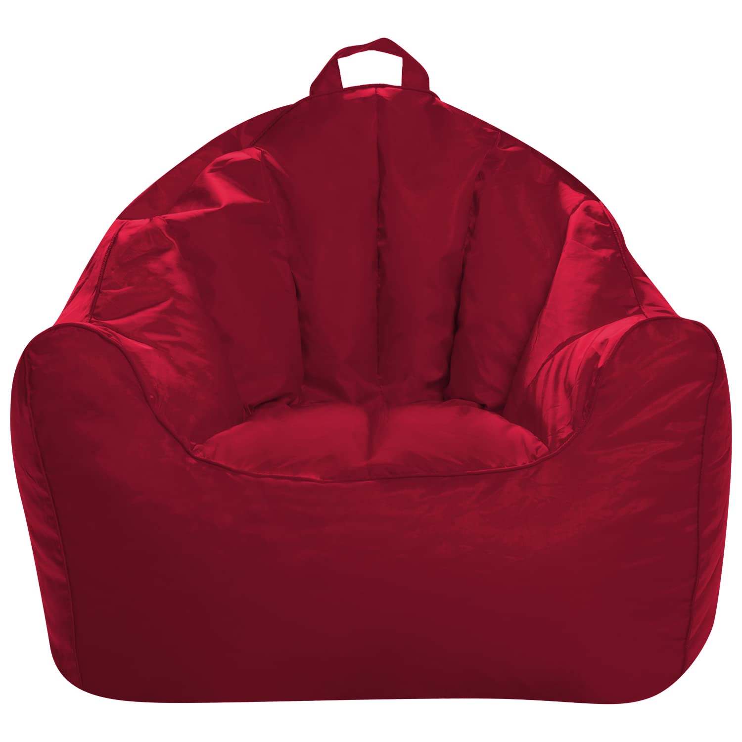 Posh Creations Structured Comfy Bean Bag Chair for Gaming, Reading, and Watching TV, Malibu Lounge, Microsuede - Red