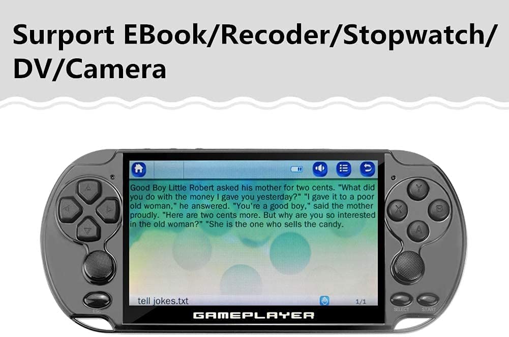CHROX Console per Videogiochi A 128 Bit da 5,1 Pollici 9000 Giochi retrò Gratuiti Integrati per 10 Emulatori Console Portatile per Videogiochi Arcade Machine TV Game Mp3 Mp4 TV-out