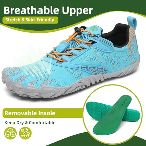 Image of SAGUARO Womens Mens Barefoot Shoes Minimalist Trail Runner Wide Toe Box Zero Drop Outdoor Cross Training Shoe