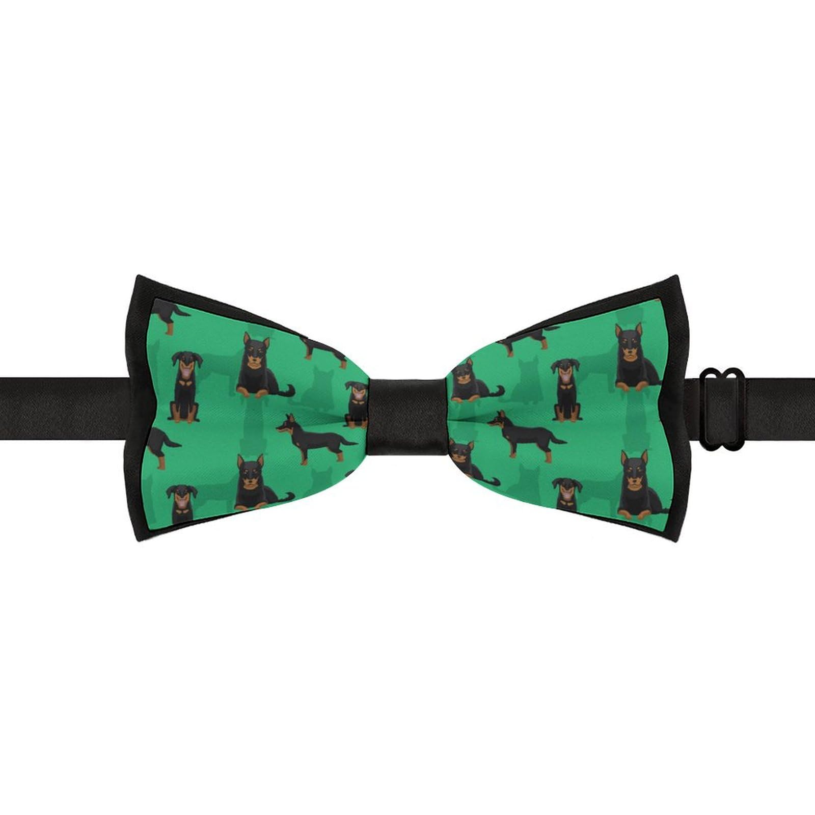 GoasNei Animal of German Shepherd Pattern Bow Tie for Men Adjustable Necktie Funny Tie Neck Ties for Weddings Party