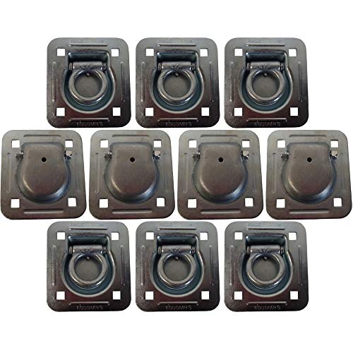 RAParts 10 pk Flush Mount Recessed Ring Trailer Cargo Tie Down Control D-Rings 6000 lbs. Color May Vary