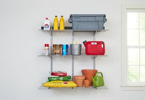 Miniatura 5 de Rubbermaid Fasttrack Rail Storage - Kit de 3 estantes de 48 x 12 pulgadas, 350 libras por estante, para el hogar, garaje, cobertizoorganización de