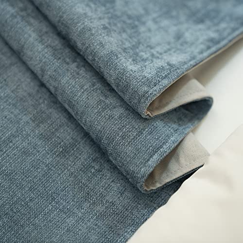 Osvino Chenille Bed Runner Solid Breathable Modern Bedding Scarf Protection For Bedroom Hotel, Blue 260X50Cm For 200Cm Bed #TOP6