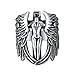 KnSam Bague Homme, Bague Argent Noir Ange Gardien Vintage Taille 67