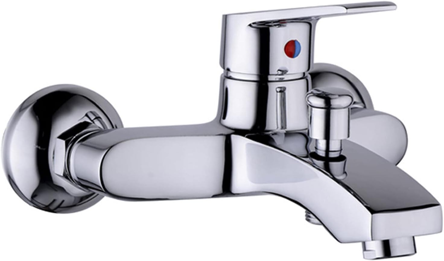 Bathtub Faucet, Copper Body Shower Faucet Set, Wall-Mounted Single Handle Hot and Cold Water Mixer Tap, Multifunction Shower Head, Black Paint,B (A),A