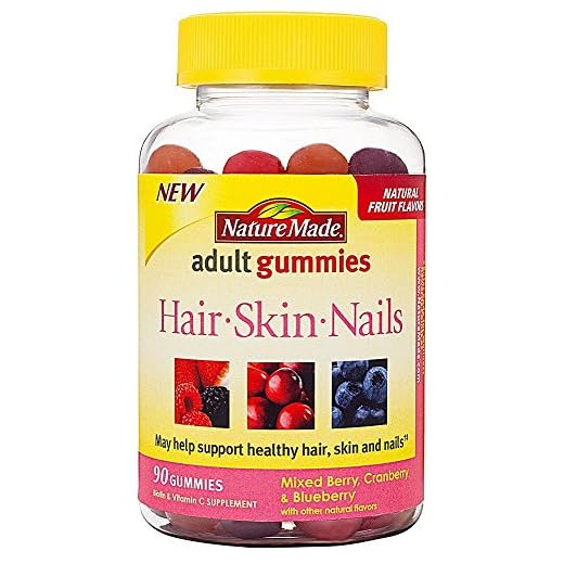 Nature Made Hair, Skin, Nails Adult Gummies Mixed Berry, Cranberry & Blueberry - 90 Gummies, Pack of 4
