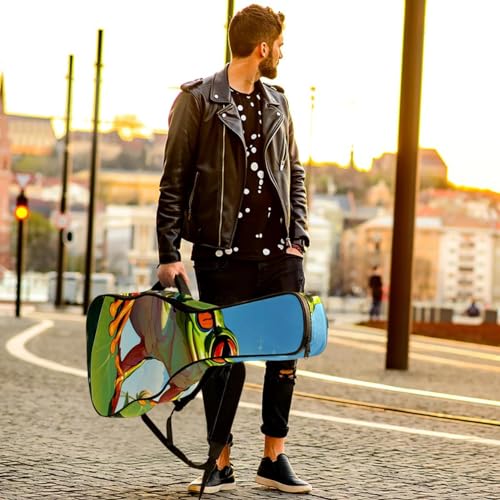 Sac pour guitare coloré avec motif floral et grenouille mignonne