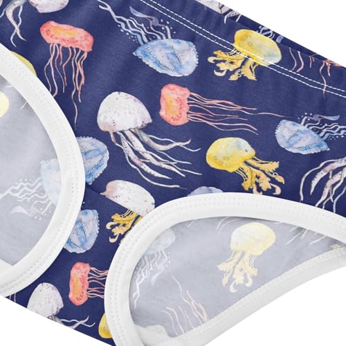 Little Girl Underwear Toddler Panties Kids Undies Jellyfish Blue Soft Cotton Briefs 2T-8Y4