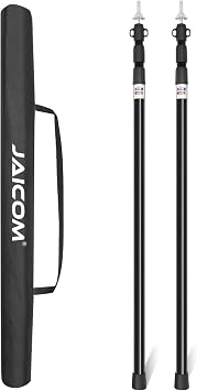 JAICOM Adjustable Tarp Poles, Tent Poles for Camping, Set of 2, 76" Telescoping Poles for Tarp, Shelter, Canopy, Tent, Awning, Hiking, Hammock Rain Fly