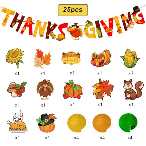 Spirales de Thanksgiving à Suspendre,Thanksgiving Bannière pour déco automne,Jour de Thanksgiving,décoration de fête – vue 4