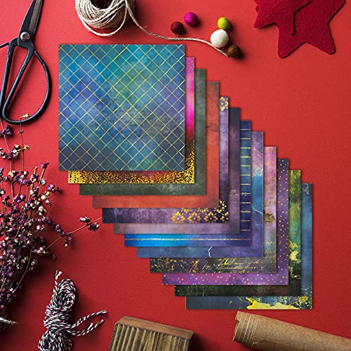 Cardstock Paper Pad 6"X 6", Pack Of 24 Pages Brilliant Life Theme Decorative Craft Paper, Vintage Pattern Scrapbook Paper Pad, Single-Sided Patterned Paper Pack For Cardmaking Photo Frame Decor #TOP3