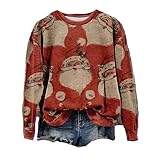 Crafted from premium fabrics and designed for unparalleled comfort, whether for everyday wear or casual outings, they effortlessly showcase your unique personality and impeccable taste! Women'S Retro Christmas Print Casual Sweatshirt, Pink Santa Swea...