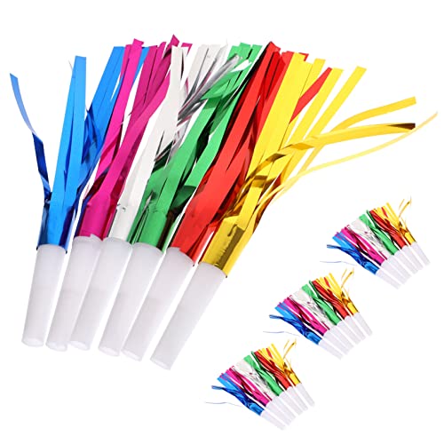 INOOMP 24piezas Silbatos Infantiles Para Cumpleaños Juguetes De Fiesta Matracas Metálicas De Colores