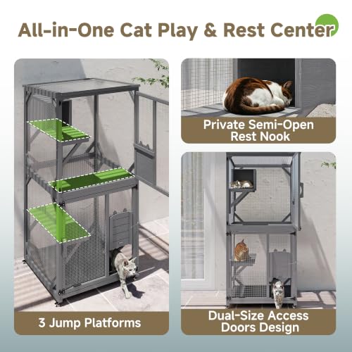 Real Relax Outdoor Cat Enclosure Catio with Window Connector, Gray by Real Relax - Image 3