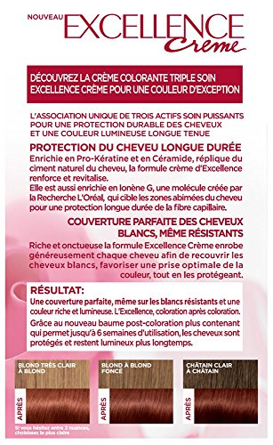 L'Oréal Paris Excellence Crème Coloration Permanente Cheveux - Nuance : Acajou Cuivré (6,54) (Lot de 2)