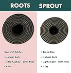 Gurus Two Natural Cork Mat Options, Roots Yoga Mat with Natural Rubber Bottom, Sprout Yoga Mat with Lightweight TPE Latex-Free Bottom, Non-Slip, Eco-Friendly and Odor Free, 72" Long 25" Wide