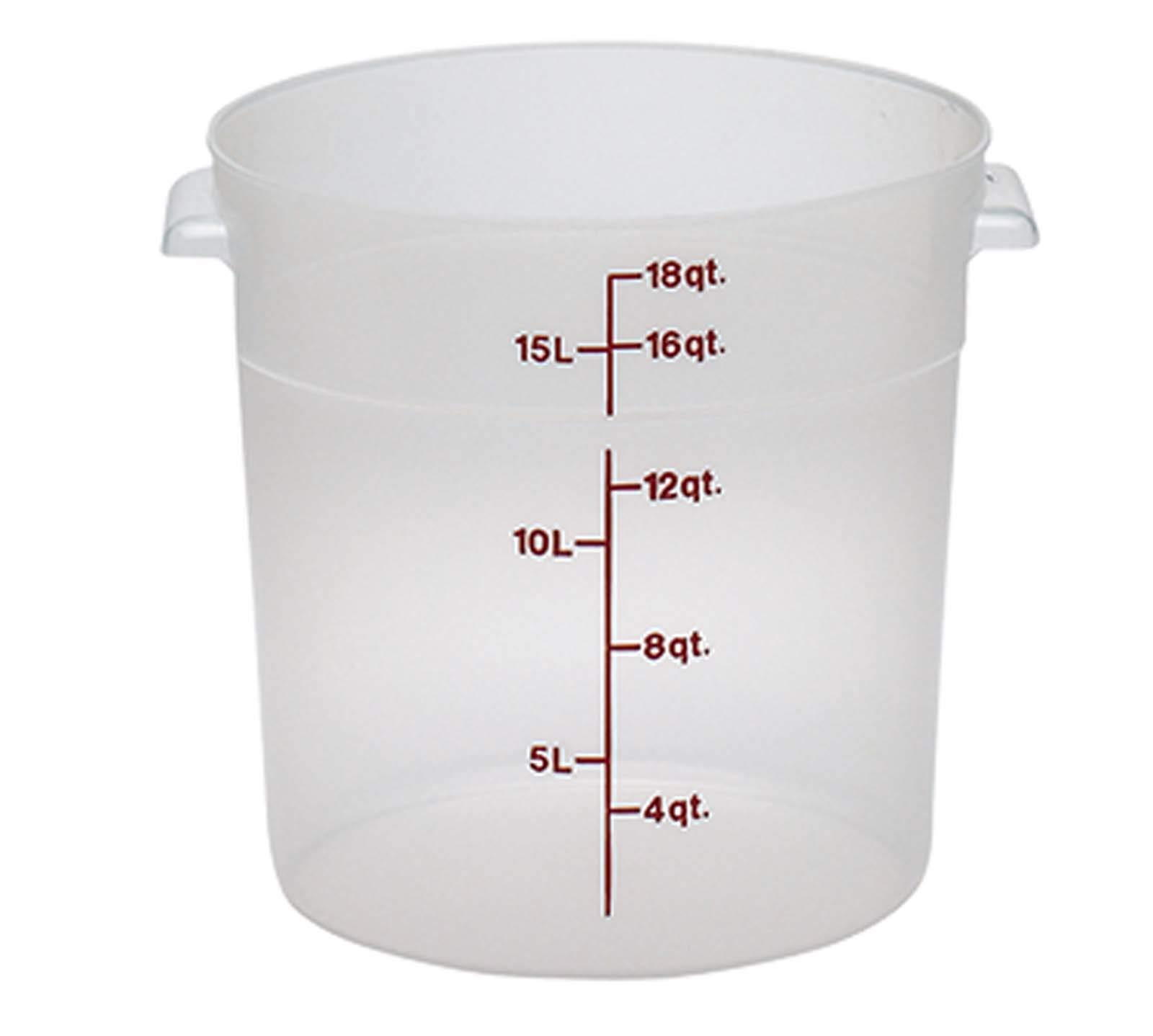Cambro RFS18PP190 Récipient de conservation alimentaire rond en polypropylène Transparent 18 l
