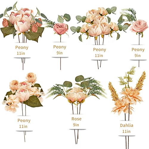 Misspin Wedding Artificial Flowers Box Set For Diy Wedding Bridal Bouquets Fake Peony Flowers Centerpieces Arrangements Party Baby Shower Home Decorations (Champagne) #TOP1
