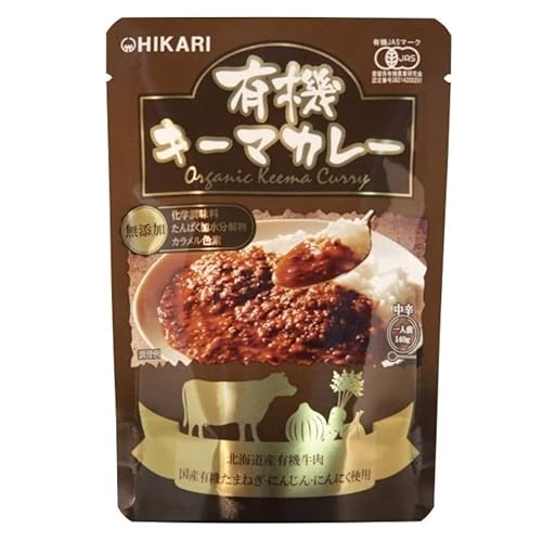 光食品 有機キーマカレー 中辛 140g 化学調味料不使用 保存料不使用 有機JAS認証 レトルトカレー オーガニック 国産 野菜と大豆ミート使用 ヴィーガン対応 無添加 時短調理 日本製