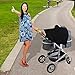 Stroller Sun Shade Baby Stroller Sun Cover,Universal Pram Sunshade for Pushchair, Buggy and Carrycot, Suns Strollers with U-V Protection 50+, Suns Shade Blackout Blind Black(Color:Black)