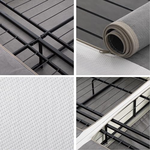 Zinus SM-SC-BIFD-75SK No Assembly Metal Box Spring, 7.5 Inch White Mattress Foundation, Sturdy Metal Structure, Split King thumb #4