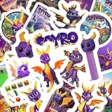 Generic Spyro video game sticker pack 40 piece Spyro sticker pack, Purple, 111112