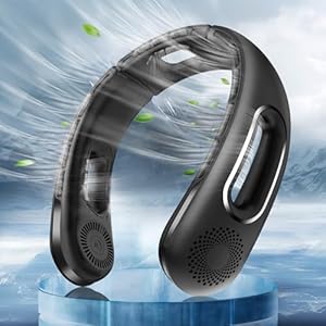 Hotsales Neck Fan, Hands Free Bladeless Neck Fans Portable Rechargeable, 360° Cooling Neck Fan, 4 Speeds, Quiet, 5200 mAh Battery Operated USB Wearable Personal Fan Gifts for Women, Travel, Outdoor