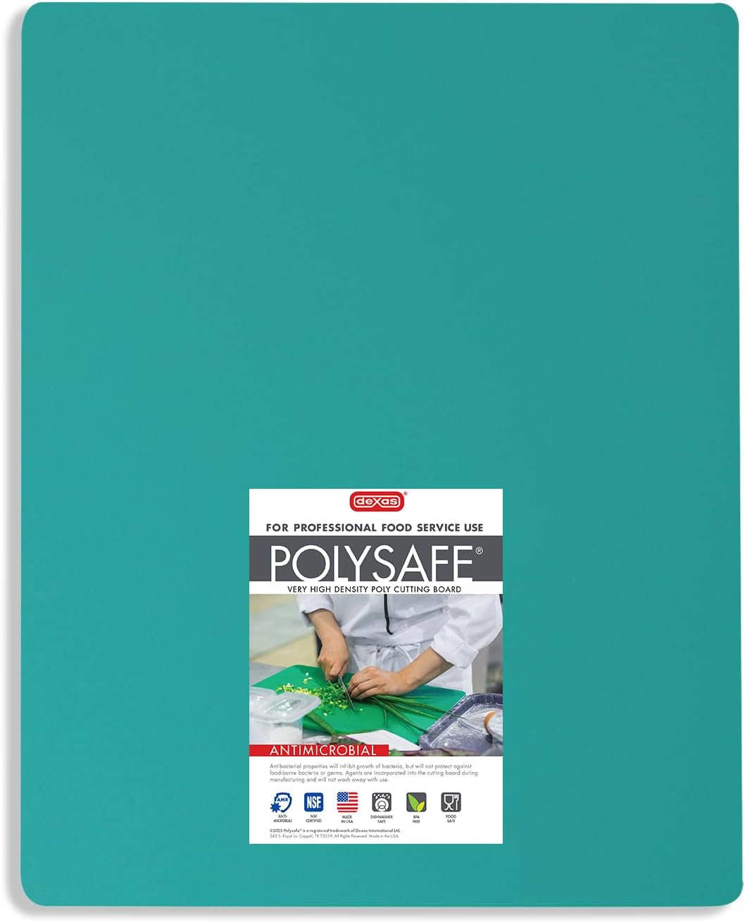 Dexas NSF Certified Polysafe Pastry Board, 16 x 20 inches, Reversible Kitchen Cutting Board, Teal Green Teal Green 20"L x 16"W