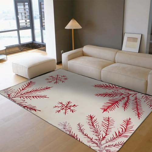 Tapis Noël flocon de neige fin et lavable idéal pour salle de jeux