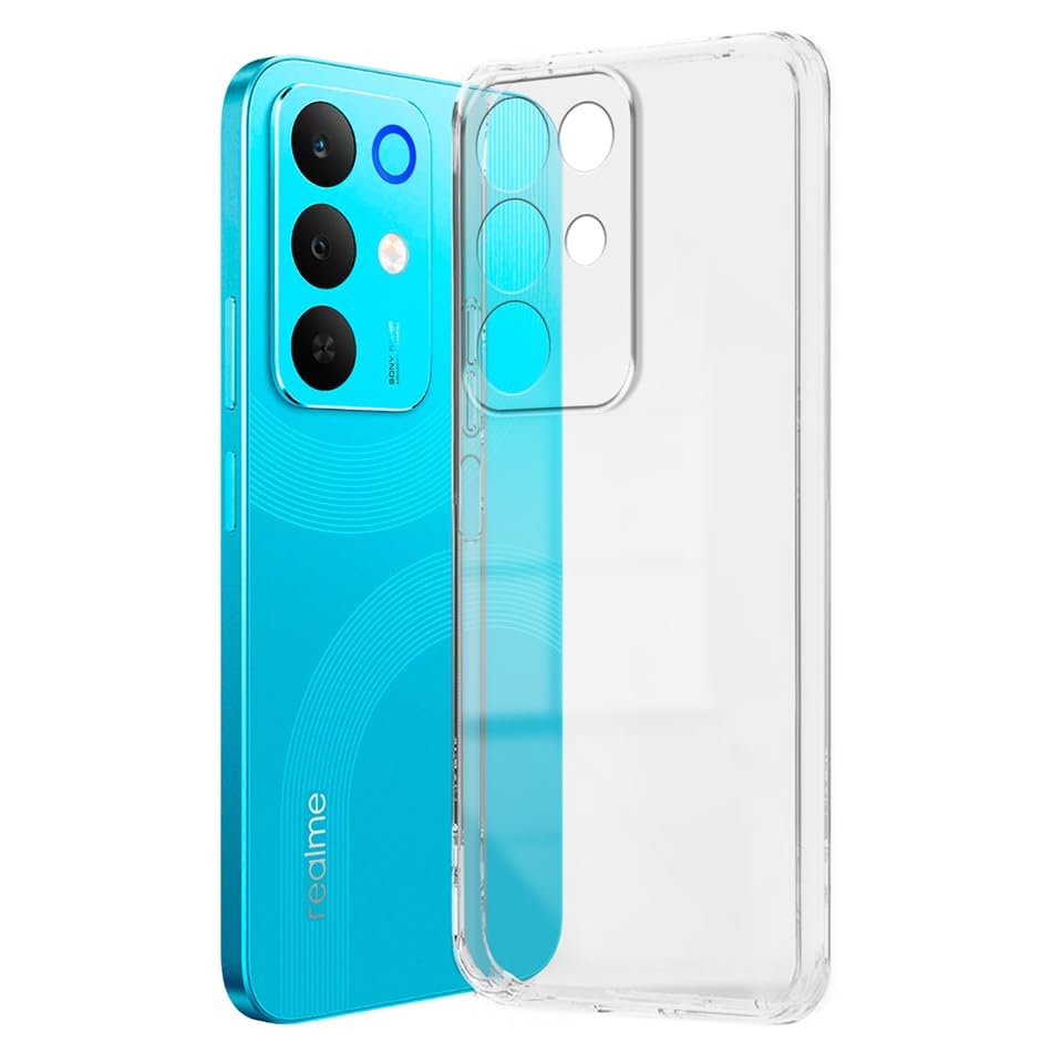 Image of COVERBLACK Soft Rubber Silicon Clear Case Back Cover Compatible for Realme Narzo 90x 5G - Transparent