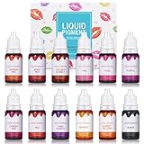 QIUFSSE 12 Colors DIY Lip Gloss Pigment Set，Liquid Pigment for Lip Gloss Natural Multifunctional High Color Rendering Red Warm Color Pigment for Lip Gloss Making-Set A