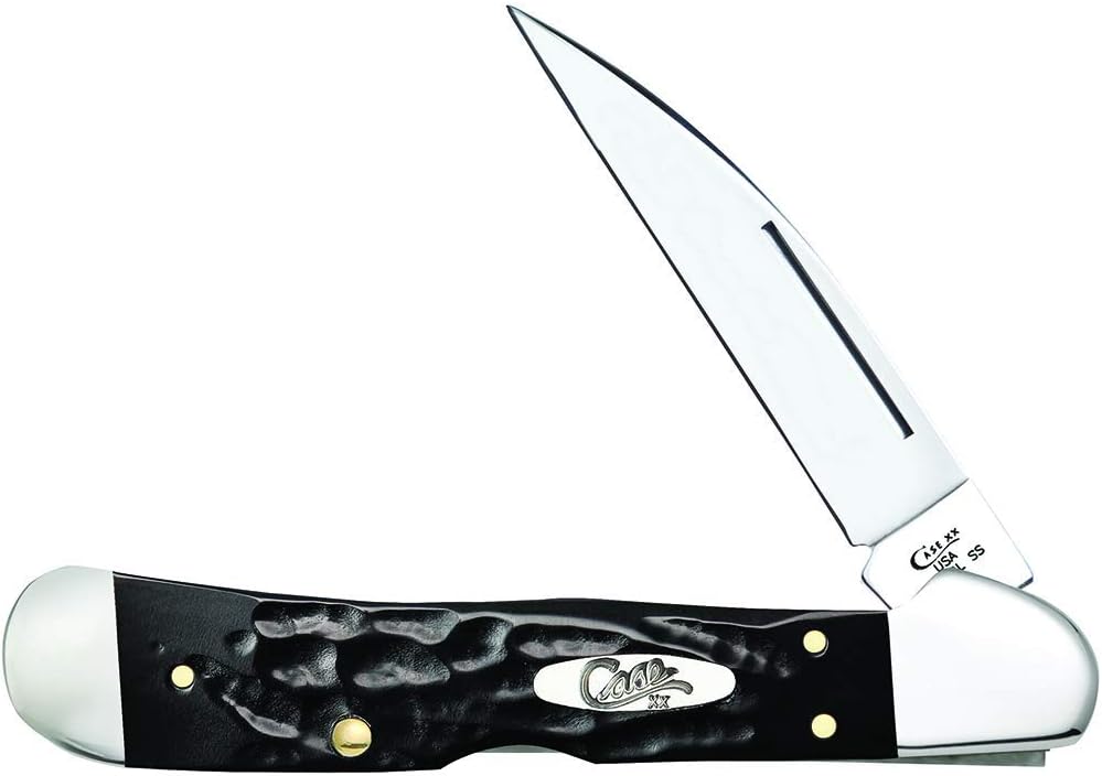 CASE XX WR Pocket Knife Copperlock Rough Black Synthetic Jig Item #18233 - (61549Lw SS) - Length Closed: 4 1/4 Inches